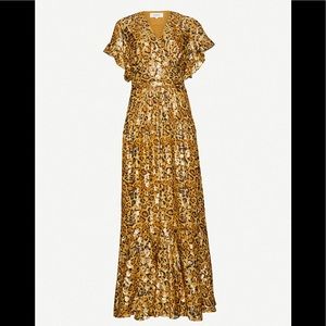 Brand New NWT size 0 Ba&sh Grace dress leopard camel  hi-low XS